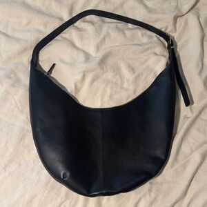 Madewell Black Leather Hobo Bag
